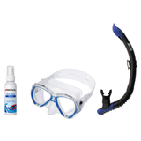 Seac Mask + Snorkel Package – Elba Adult Mask + Tribe Dry Snorkel + Free Mask Defog Spray — S/kl Blue, Seac Reverse Snorkel…