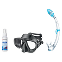 Seac Mask + Snorkel Package – Extreme 50 Years Mask + Tribe Dry Snorkel + Free Mask Defog Spray — Black, Seac Tribe Dry Scub…