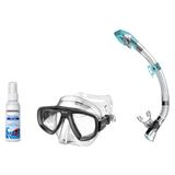 Seac Mask + Snorkel Package – Extreme 50 Years Mask + Tribe Dry Snorkel + Free Mask Defog Spray — Black/Clear, Seac Fast Tec…