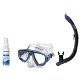 Seac Mask + Snorkel Package – Extreme 50 Years Mask + Tribe Dry Snorkel + Free Mask Defog Spray — Lightblue, Seac Reverse Sn…