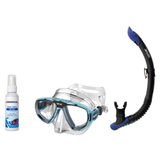 Seac Mask + Snorkel Package – Extreme 50 Years Mask + Tribe Dry Snorkel + Free Mask Defog Spray — Aquamarine, Seac Reverse S…
