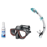 Seac Mask + Snorkel Package – Extreme 50 Years Mask + Tribe Dry Snorkel + Free Mask Defog Spray — Black/Red, Seac Fast Tech…
