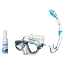 Seac Mask + Snorkel Package – Extreme 50 Years Mask + Tribe Dry Snorkel + Free Mask Defog Spray — Aquamarine, Seac Tribe Dry…