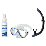 Seac Mask + Snorkel Package – Giglio Adult Mask + Tribe Dry Snorkel + Free Mask Defog Spray — S/kl Blue, Seac Reverse Snorke…
