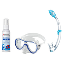 Seac Mask + Snorkel Package – Giglio Adult Mask + Tribe Dry Snorkel + Free Mask Defog Spray — S/kl Blue, Seac Tribe Dry Scub…