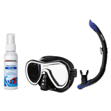 Seac Mask + Snorkel Package – Giglio Adult Mask + Tribe Dry Snorkel + Free Mask Defog Spray — Black/White, Seac Reverse Snor…