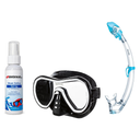 Seac Mask + Snorkel Package – Giglio Adult Mask + Tribe Dry Snorkel + Free Mask Defog Spray — Black/White, Seac Tribe Dry Sc…