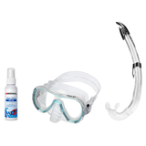 Seac Mask + Snorkel Package – Giglio Adult Mask + Tribe Dry Snorkel + Free Mask Defog Spray — s/kl Aquamarine, Seac Flash Sn…