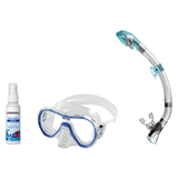 Seac Mask + Snorkel Package – Giglio Adult Mask + Tribe Dry Snorkel + Free Mask Defog Spray — S/kl Blue, Seac Fast Tech Dry…