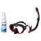 Seac Mask + Snorkel Package – Icona Mask + Reverse Dry Snorkel + Free Mask Defog Spray — Black/Red, Seac Reverse Dry Snorkel