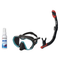 Seac Mask + Snorkel Package – Icona Mask + Reverse Dry Snorkel + Free Mask Defog Spray — Black/teal, Seac Reverse Dry Snorkel