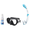 Seac Mask + Snorkel Package – Natua Mask + Tribe Dry Snorkel + Free Mask Defog Spray — Clear Black, Seac Tribe Dry Scuba Div…