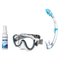 Seac Mask + Snorkel Package – Natua Mask + Tribe Dry Snorkel + Free Mask Defog Spray — Clear Aquamarine, Seac Tribe Dry Scub…