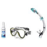 Seac Mask + Snorkel Package – Natua Mask + Tribe Dry Snorkel + Free Mask Defog Spray — Clear Yellow, Seac Fast Tech Dry Adul…