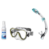 Seac Mask + Snorkel Package – Natua Mask + Tribe Dry Snorkel + Free Mask Defog Spray — Clear Yellow, Seac Fast Tech Dry Adul…