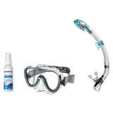 Seac Mask + Snorkel Package – Natua Mask + Tribe Dry Snorkel + Free Mask Defog Spray — Clear Aquamarine, Seac Fast Tech Dry…