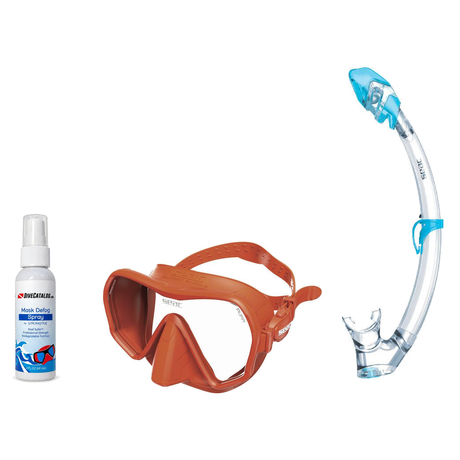 Seac Mask + Snorkel Package – Pura Anti-Fog Mask + Reverse Dry Snorkel + Free Mask Defog Spray — Orange, Seac Tribe Dry Scub…