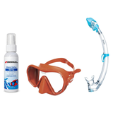 Seac Mask + Snorkel Package – Pura Anti-Fog Mask + Reverse Dry Snorkel + Free Mask Defog Spray — Orange, Seac Tribe Dry Scub…