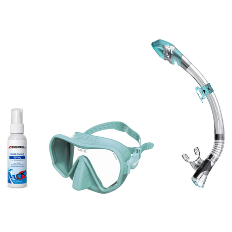 Seac Mask + Snorkel Package – Pura Anti-Fog Mask + Reverse Dry Snorkel + Free Mask Defog Spray — Tiffany, Seac Fast Tech Dry…