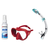 Seac Mask + Snorkel Package – Pura Anti-Fog Mask + Reverse Dry Snorkel + Free Mask Defog Spray — Red, Seac Fast Tech Dry Adu…