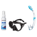 Seac Mask + Snorkel Package – Pura Anti-Fog Mask + Reverse Dry Snorkel + Free Mask Defog Spray — Black, Seac Tribe Dry Scuba…