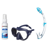 Seac Mask + Snorkel Package – Pura Anti-Fog Mask + Reverse Dry Snorkel + Free Mask Defog Spray — Blue, Seac Tribe Dry Scuba…