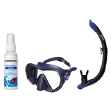 Seac Mask + Snorkel Package – Pura Anti-Fog Mask + Reverse Dry Snorkel + Free Mask Defog Spray — Blue, Seac Reverse Snorkel…