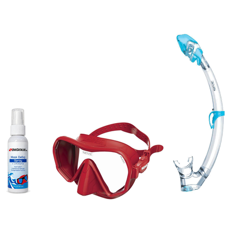 Seac Mask + Snorkel Package – Pura Anti-Fog Mask + Reverse Dry Snorkel + Free Mask Defog Spray — Red, Seac Tribe Dry Scuba D…