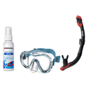 Seac Mask + Snorkel Package – Sunrise Single Lens Mask + Reverse Dry Snorkel + Free Mask Defog Spray — Aquamarine, Seac Reve…