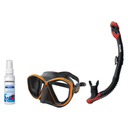 Seac Mask + Snorkel Package – Symbol Mask + Reverse Dry Snorkel + Free Mask Defog Spray — Black/Orange, Seac Reverse Dry Sno…