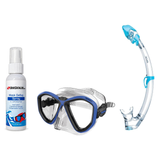 Seac Mask + Snorkel Package – Symbol Mask + Reverse Dry Snorkel + Free Mask Defog Spray — Blue, Seac Tribe Dry Scuba Diving…