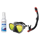 Seac Mask + Snorkel Package – Symbol Mask + Reverse Dry Snorkel + Free Mask Defog Spray — LS Black/White, Seac Reverse Dry S…