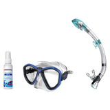 Seac Mask + Snorkel Package – Symbol Mask + Reverse Dry Snorkel + Free Mask Defog Spray — Blue, Seac Fast Tech Dry Adult Scu…