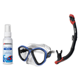 Seac Mask + Snorkel Package – Symbol Mask + Reverse Dry Snorkel + Free Mask Defog Spray — Blue, Seac Reverse Dry Snorkel