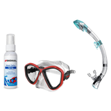 Seac Mask + Snorkel Package – Symbol Mask + Reverse Dry Snorkel + Free Mask Defog Spray — Red, Seac Fast Tech Dry Adult Scub…
