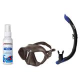 Seac Mask + Snorkel Package – Wild Anti-Fog Dual Lens Mask + Reverse Dry Snorkel + Free Mask Defog Spray — Brown, Seac Rever…