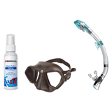 Seac Mask + Snorkel Package – Wild Anti-Fog Dual Lens Mask + Reverse Dry Snorkel + Free Mask Defog Spray — Brown, Seac Fast…