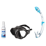 Seac Mask + Snorkel Package – Wild Anti-Fog Dual Lens Mask + Reverse Dry Snorkel + Free Mask Defog Spray — Black, Seac Tribe…