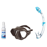 Seac Mask + Snorkel Package – Wild Anti-Fog Dual Lens Mask + Reverse Dry Snorkel + Free Mask Defog Spray — Brown, Seac Tribe…