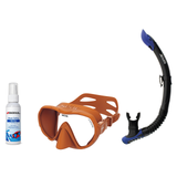 Seac Mask + Snorkel Package – X-Frame Mask + Reverse Dry Snorkel + Free Mask Defog Spray — Orange, Seac Reverse Snorkel Anti…