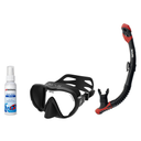 Seac Mask + Snorkel Package – X-Frame Mask + Reverse Dry Snorkel + Free Mask Defog Spray — Black, Seac Reverse Dry Snorkel