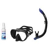 Seac Mask + Snorkel Package – X-Frame Mask + Reverse Dry Snorkel + Free Mask Defog Spray — Black, Seac Reverse Snorkel Anti-…
