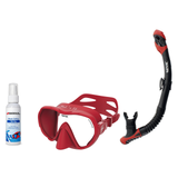 Seac Mask + Snorkel Package – X-Frame Mask + Reverse Dry Snorkel + Free Mask Defog Spray — Red, Seac Reverse Dry Snorkel