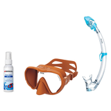 Seac Mask + Snorkel Package – X-Frame Mask + Reverse Dry Snorkel + Free Mask Defog Spray — Orange, Seac Tribe Dry Scuba Divi…