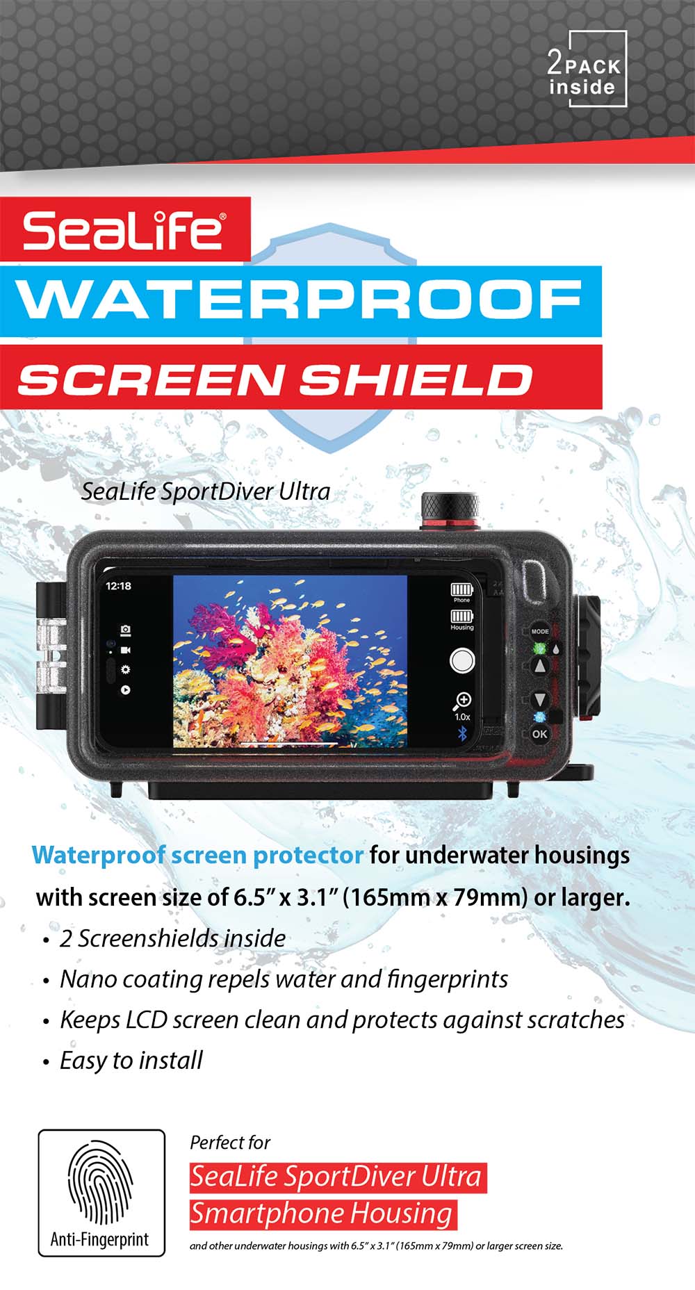SeaLife Screen Shield for SportDiver ULTRA Housing (2-pk)-