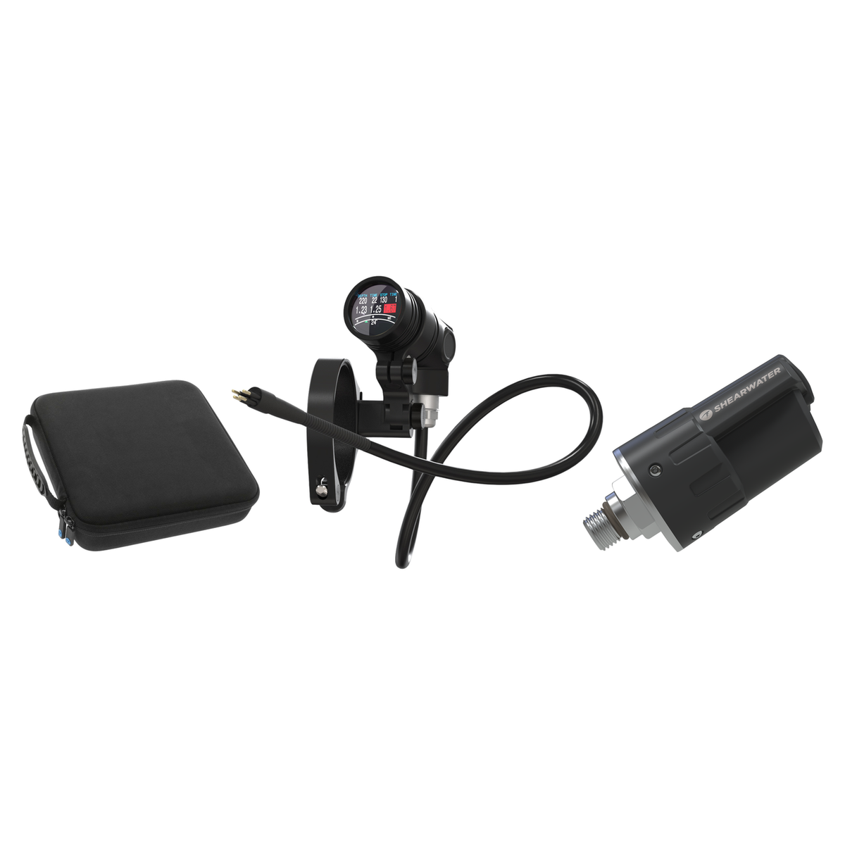 Shearwater NERD 2 Dive Computer + Swift Transmitter + EVA Case Package — Monitor AK (4-Pin)