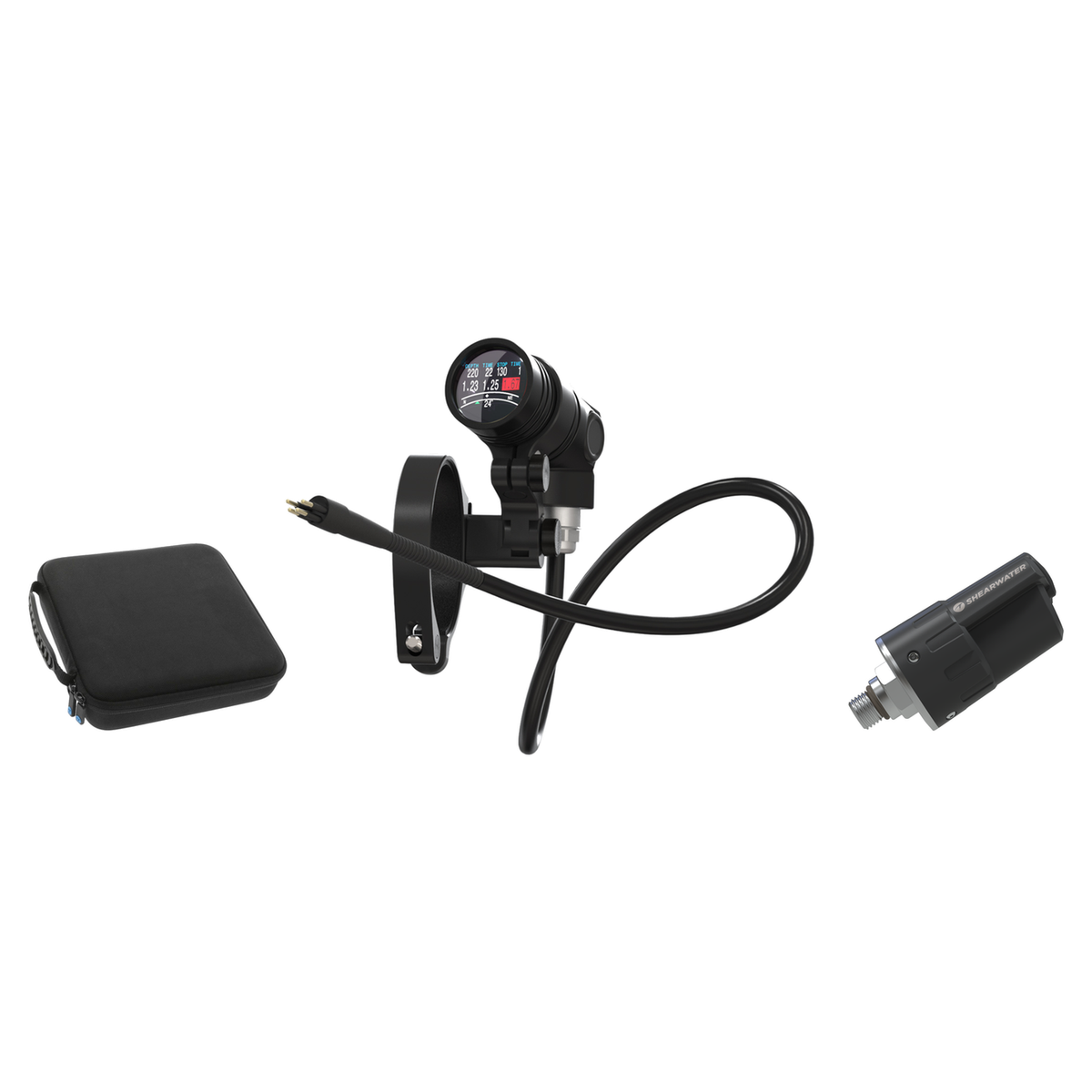Shearwater NERD 2 Dive Computer + Swift Transmitter + EVA Case Package — Monitor AK (4-Pin)