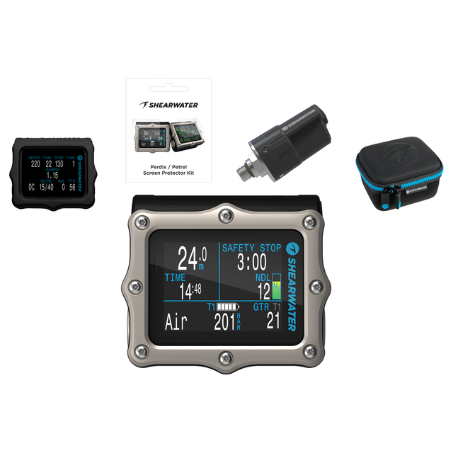 Shearwater Perdix 2 Ti Dive Computer + Swift Transmitter + EVA Travel Case + Screen Protectors + Silicone Case Package — inc…