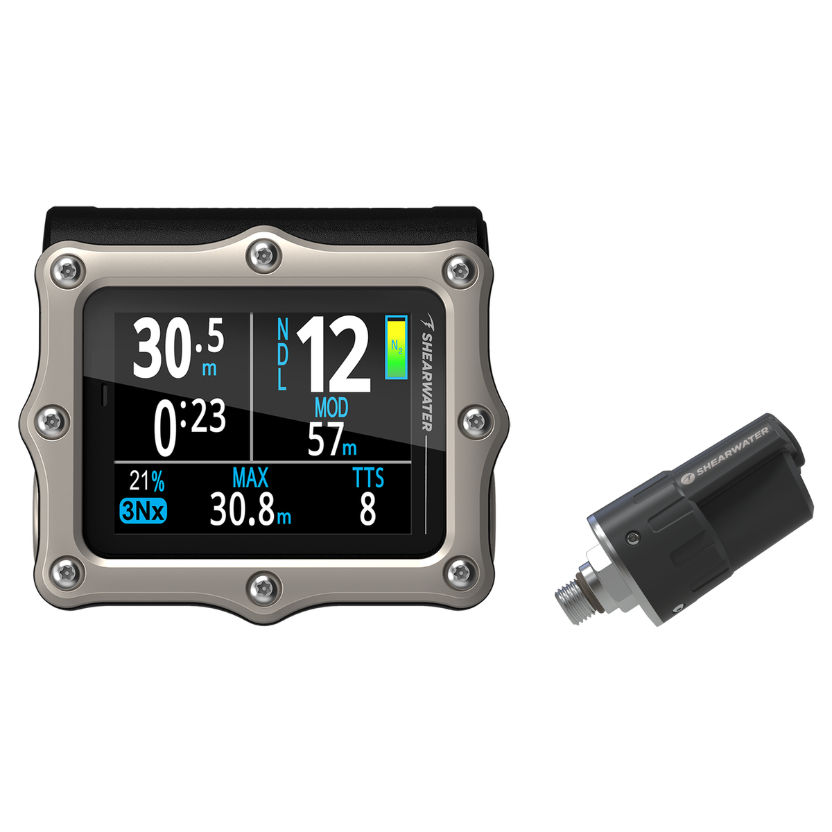 Shearwater Perdix 3 Ti Dive Computer + Swift Transmitter Package — includes Shearwater Perdix 3 Ti Dive Computer, Shearwater…