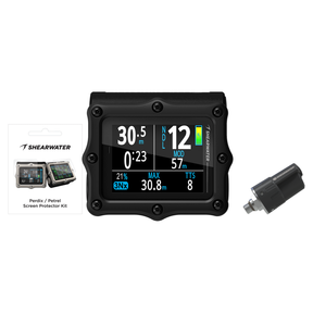 Shearwater Perdix 3 Ti Dive Computer + Swift Transmitter + Screen Protectors Package — Black